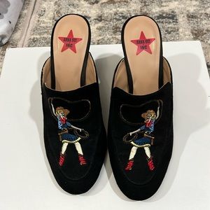 Anna Sui x INC cowgirl high heel mule; size 8.5